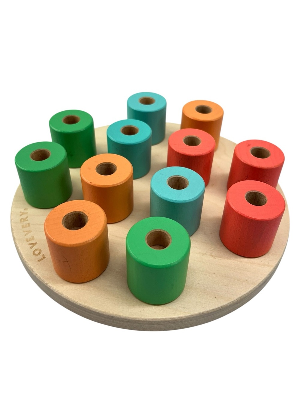 Lovevery Wooden Stacking Pegboard Wooden Montessori Inspired Fine Motor Toy